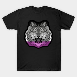 illustrated SNOW LEOPARD PRIDE series (ace pride flag) T-Shirt